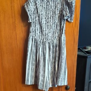 Rue21 Black and White Striped Jumpsuit